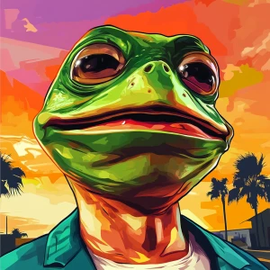 MEME PEPE in GTA art style — — in the style of a Grand Theft Au...