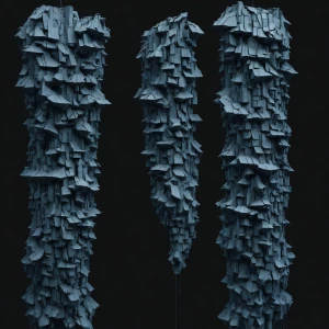 Visualizes a floating  segments of fountain cascading hanging de...