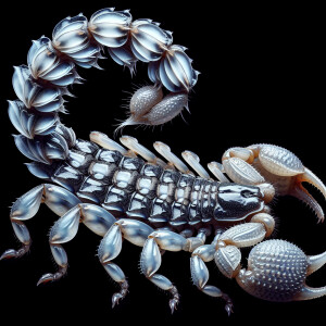 Scorpion with scales hanging from the tail