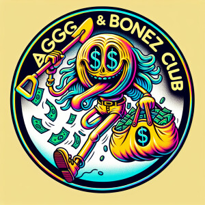 Design a circular logo featuring a cartoon character of a [twist...