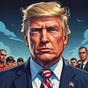 ,trump bullish, GTA style art