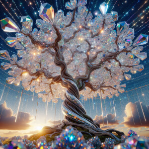 In the depths of the solarpunk virtual art gallery, a fantastica...