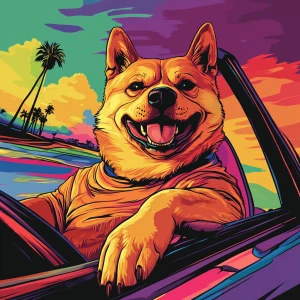MEME DOGE in GTA art style — Sit in a car and flex around — in t...