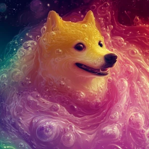 doge meme in jelly art style