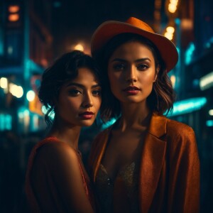 actress posing with her favorite familiar, both looking at camer...