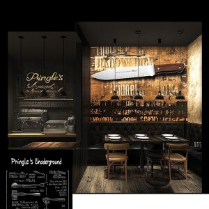 Restaurant "Pringle's Underground Kitchen," an urban upscale res...