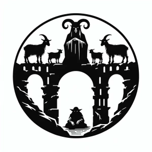 Create a circular vector graphic featuring a silhouette illustra...