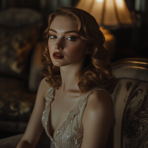 portrait of an actress | a famous actress sitting in a sophistic...