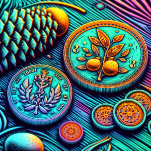 Create an obverse and reverse image of a 303 THIMBLEBEAKS coin a...