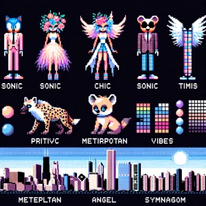 8bit pixel graphic ui  barbie/hyena/glitch/y2k/music/geocities/a...