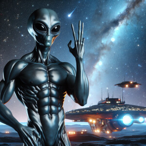 💪👽🖕 spaceship in the background