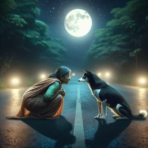 Bijal 30 yr old without glasses bending leg knees with dog khali...