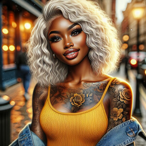 An African American beautiful hazelnut skin tone woman , full li...