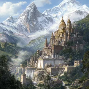 A majestic kingdom nestled in the foothills of the Himalayas, su...