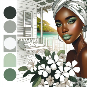 Create an enchanting image showcasing a light-skinned African Am...
