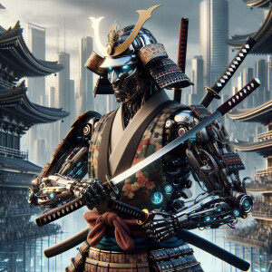 Cyborg's samurais, HDR, masterpiece, ultra-detailed, ultra-real...
