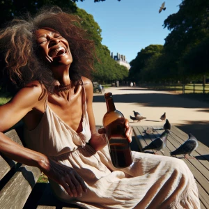 Drunk lady at a park