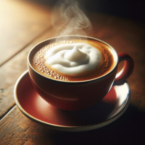 Cappuccino in red cup