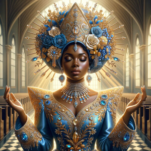 Create an illustration that embodies spirituality and a deep con...