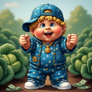 immaculately detailed and designed cartoon cabbage patch kids, w...