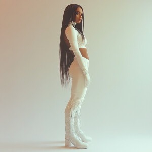 A 25-year-old tall fit Indian woman featuring black hair and gre...