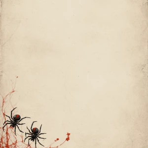 A blank page Araneae with spiders on it black and red