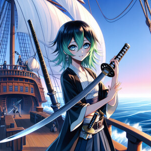 The daughter of Rangiku Matsumoto from Bleach and Roronoa Zoro f...