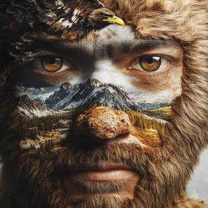 Create a highly detailed, photorealistic 8K UHD image of a face...