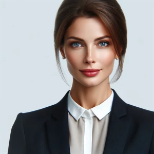 Secretary brunette blue eyed facial