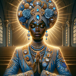 Create an illustration that embodies spirituality and a deep con...