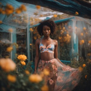 beautiful slender South African girl, 25 years old, wearing a bi...