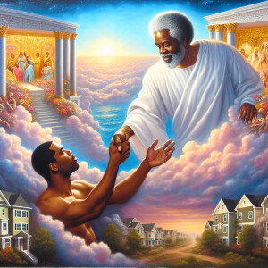 An oil painting in a realistic style, depicting a scene connecti...