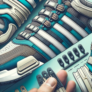 hook and loop hooks under a magnifying glass on an adidas sneake...