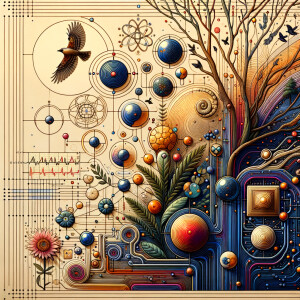 The golden ratio, Minimalist art Circuit, boards, circuitry, diagrams Cellular structures, DNA, circuit boards, colorful wires,  asian and Egyptian  graffiti, lie detector graphs, cardio, printout , branches infinity sign, cave, Art, handprints, distant birds flying, flowering vines, abstract gestural painting, dna