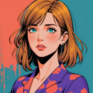 Generate an AI illustration in a vibrant anime style with bold o...
