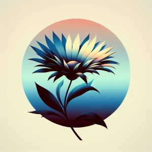A single flower in full bloom, set against a smooth gradient bac...