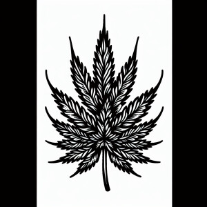 black and white simple weed plant