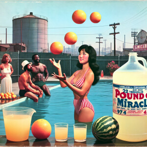 Create a color photograph from 1971 of a beautiful 24-year-old f...