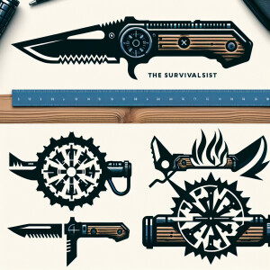 Design an innovative machete named "The Survivalist," featuring...