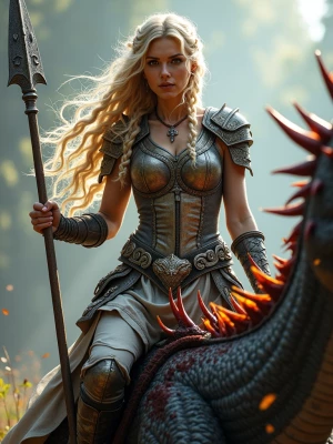 Create a striking image of Freyja, the Norse goddess of love, wa...