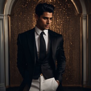 Fashion photographer photo dark haired male model olive skin in...