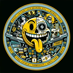 Create aa cartoonish st yle professional ,  horror-themed circul...