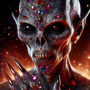 A haunting portrayal of an extraterrestrial specter with a mutil...