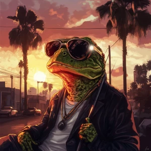 PEPE meme,hi, GTA style art