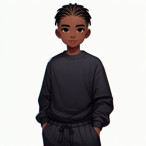 14 yrs old Black boy wearing dark sweatshirt and dark sweatpants...