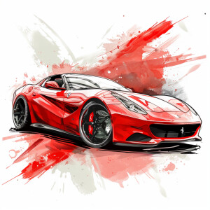 red sport car with white bg