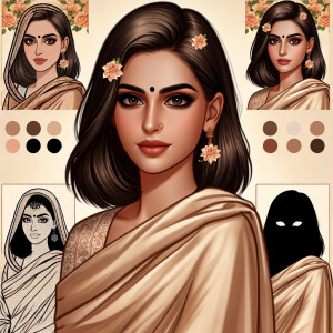 another pose Develop a character profile for an Indian female In...