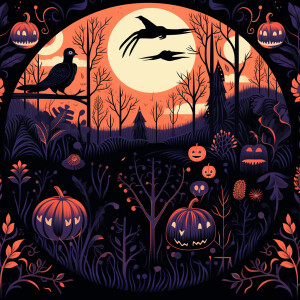 Design a vibrant but sophisticated Halloween-themed pattern that...