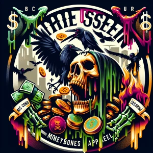 Create a hyper-realistic, circular mascot logo that fuses graffi...