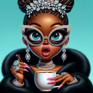 A full body image view whimsical vibrant digital illustration of...